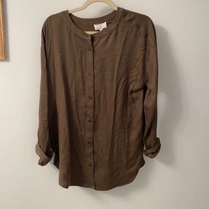 dark green lou & grey blouse